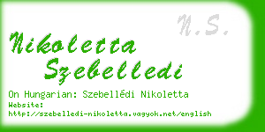 nikoletta szebelledi business card