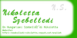nikoletta szebelledi business card